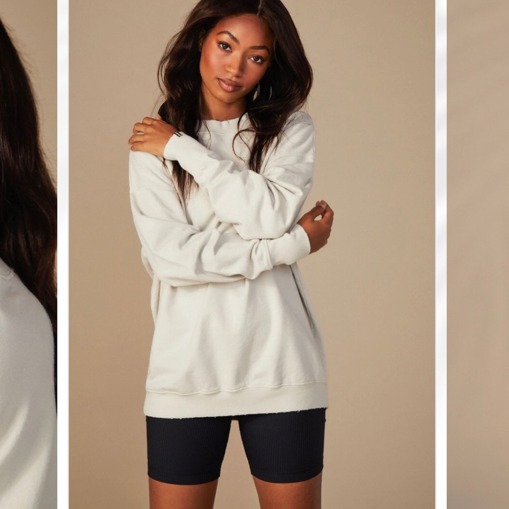 ✨NWT✨ TAN + LINES BY SIVAN AYLA LA SWEATSHIRT-BONE